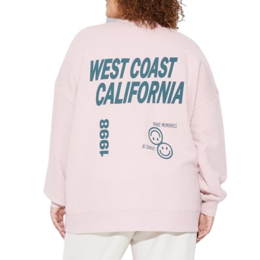 NWT Wild Fable OVERSIZED DAD GRAPHIC SWEATSHIRT Plus Size 3X PINK California - Picture 5 of 8